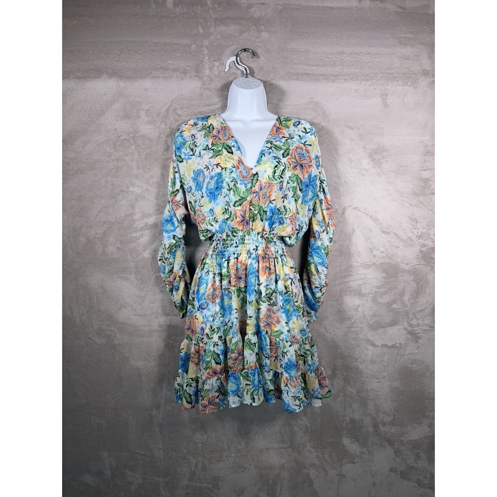 MISA Los‎ Angeles Chiara Dress Womens Size Medium Multicolor Floral Sheer